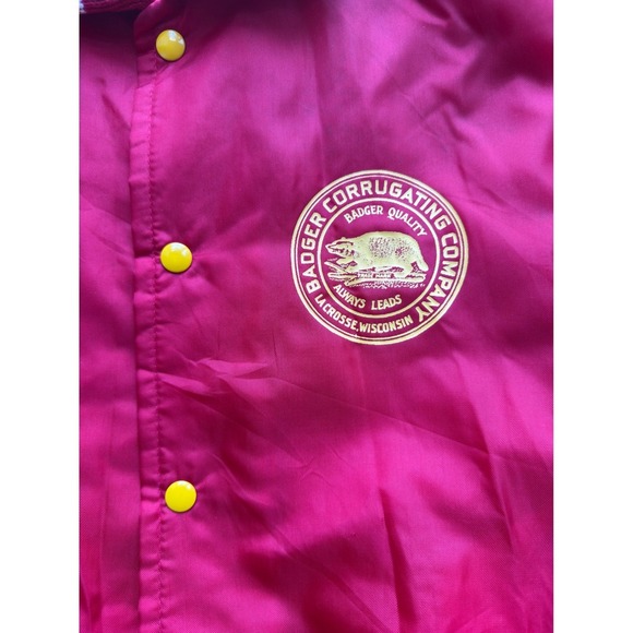 vintage-style s bomber varsity jacket, red with yellow size XL - Picture 6 of 7